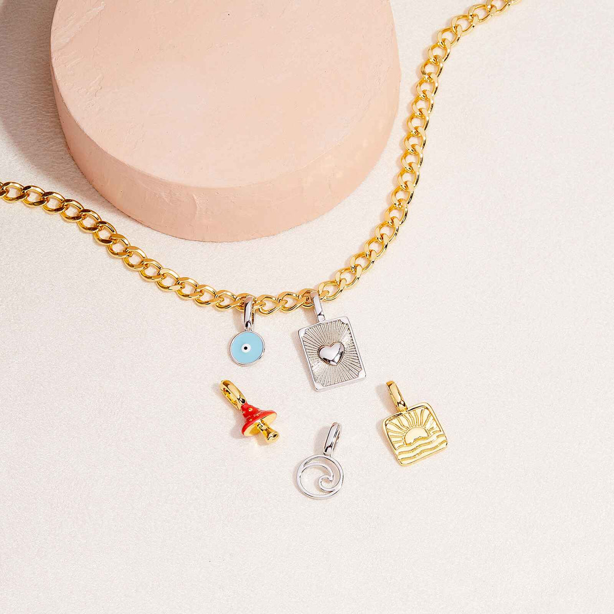 Harper Textured Heart Charm