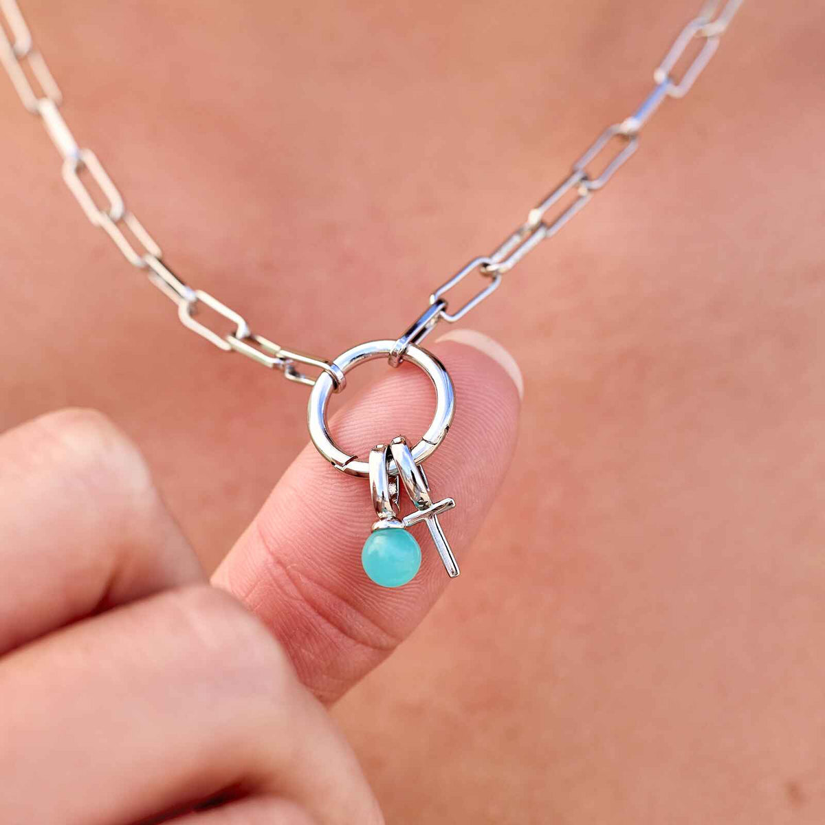 Harper Round Charm Chain Necklace