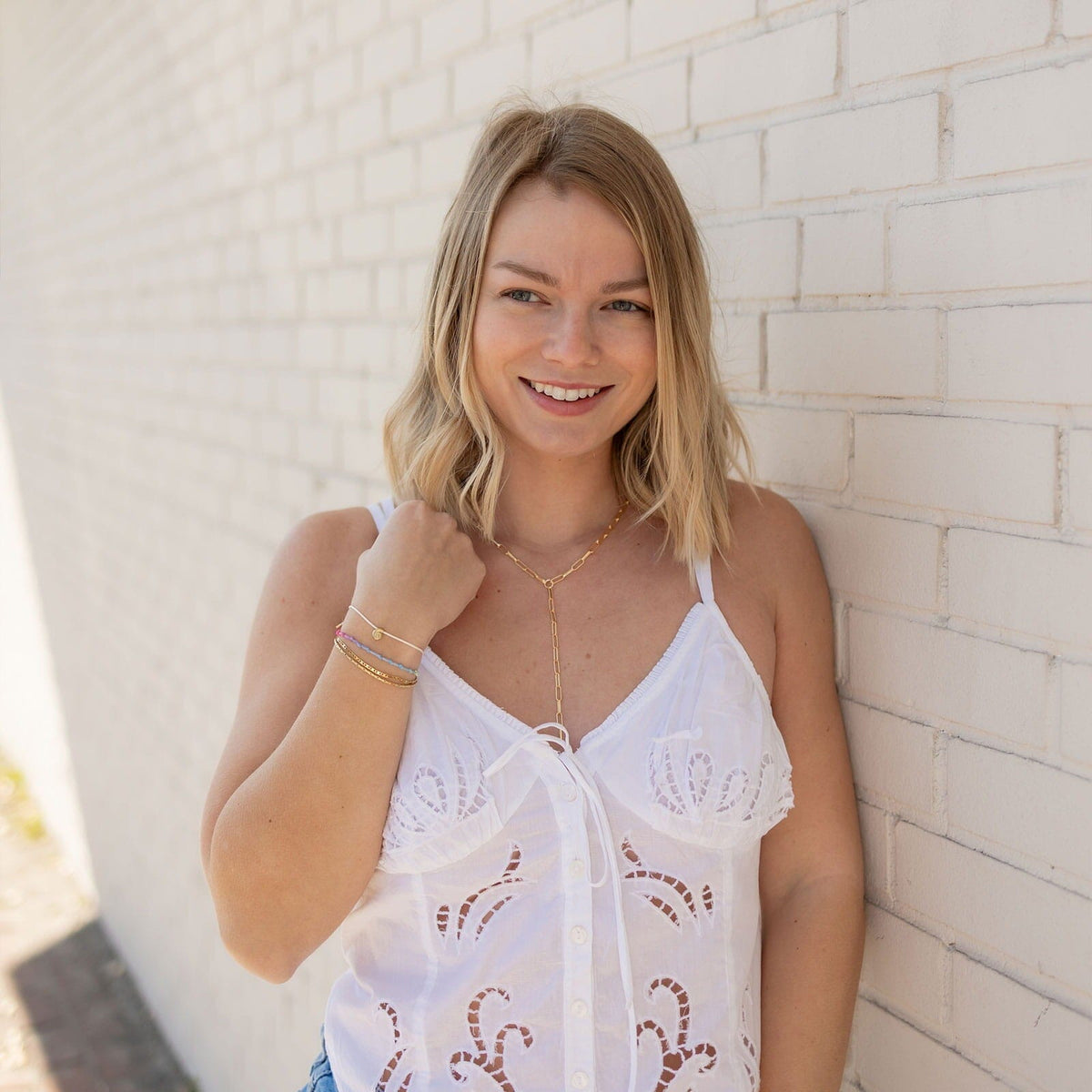 Paperclip Chain Lariat Necklace