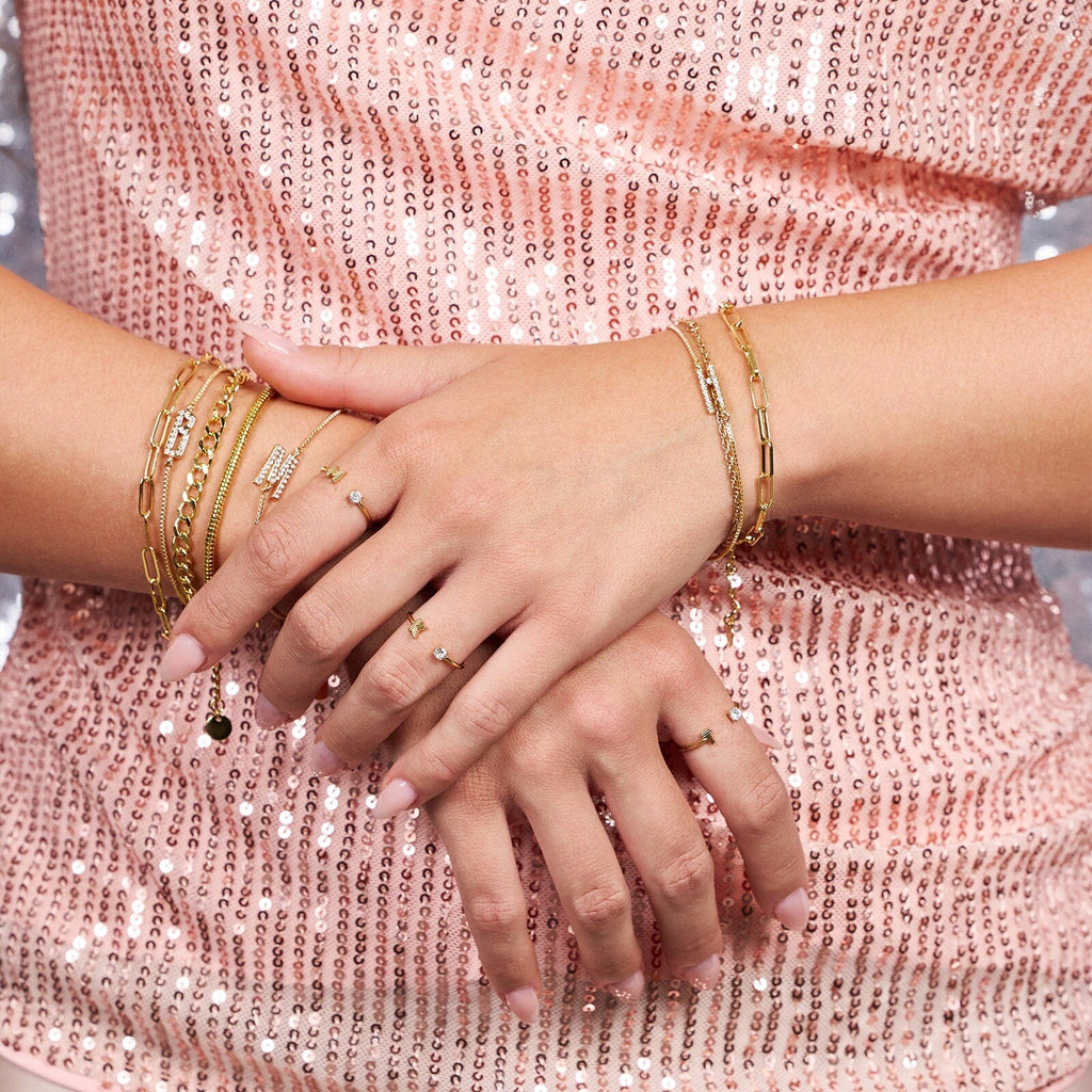 Pavé Initial Chain Bracelet