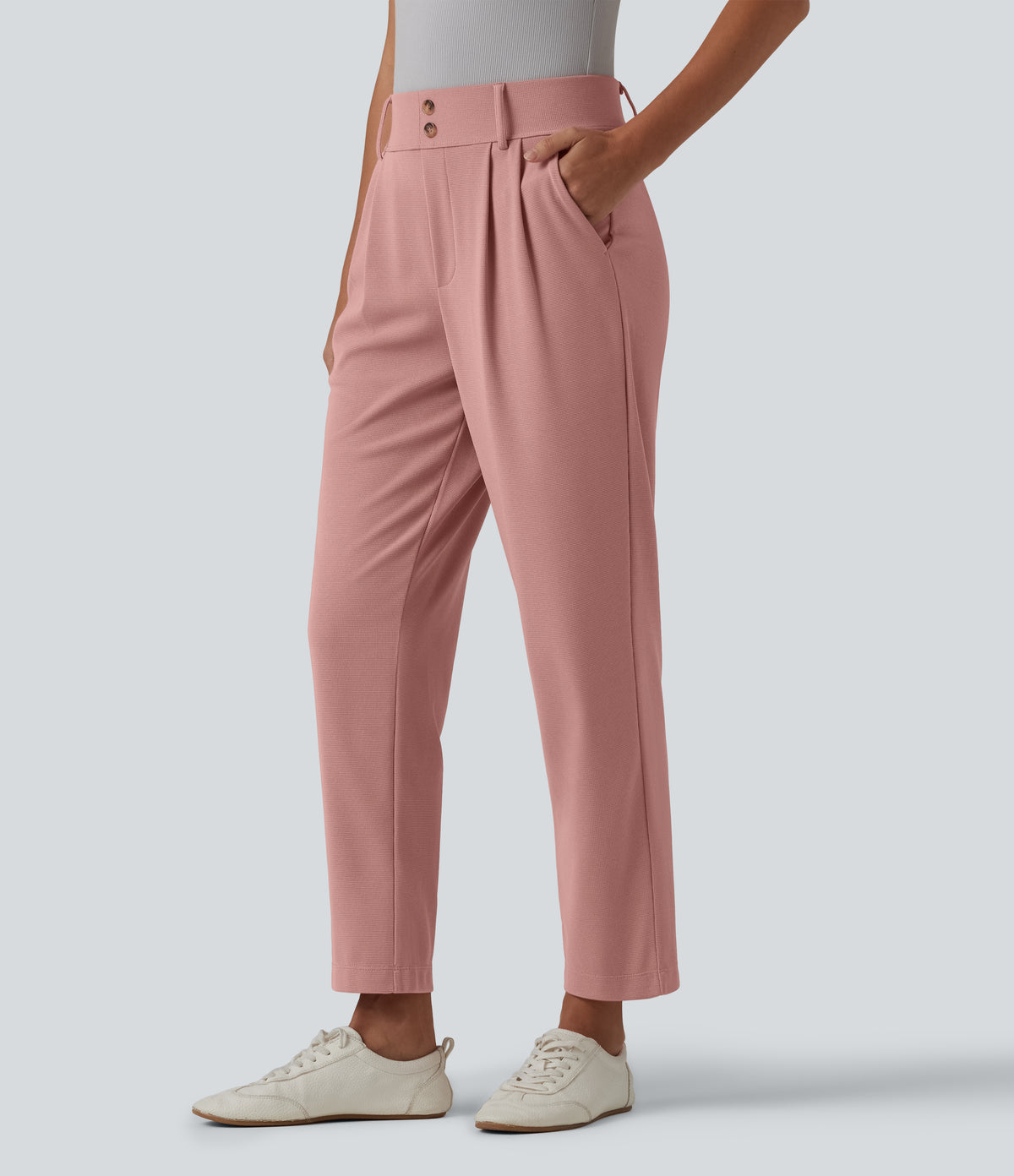 Halara Flex™ High Waisted Tapered Waffle Work Pants with Pockets