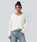 V-neck Long Sleeve Women Casual Top