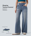 Halara Flex™ Mid Rise Tummy Control Women Casual Baggy Denim Jeans with Pockets