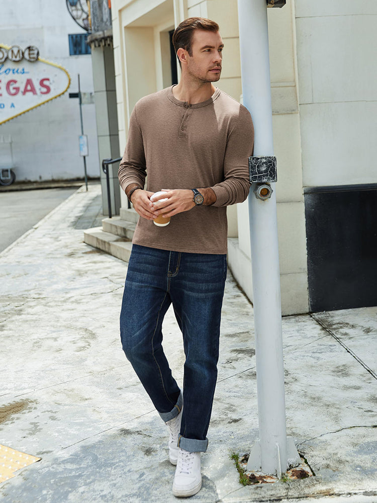 Classic Lightweight Stretch Henley Tee (US Only)