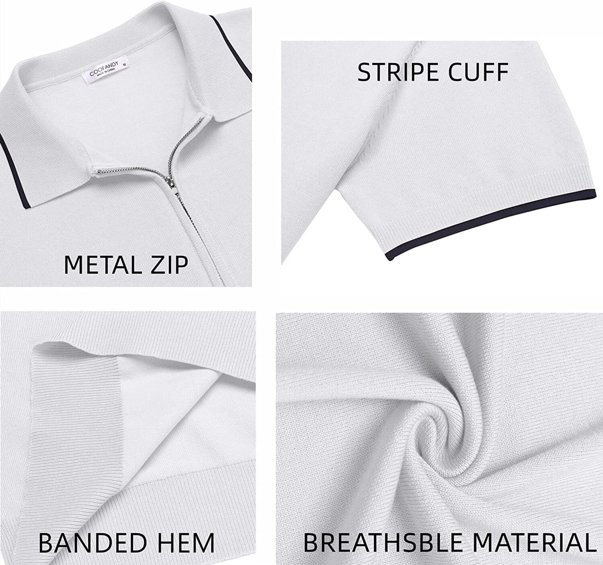 Classic Zipper Short Sleeve Polo Shirt (US Only)