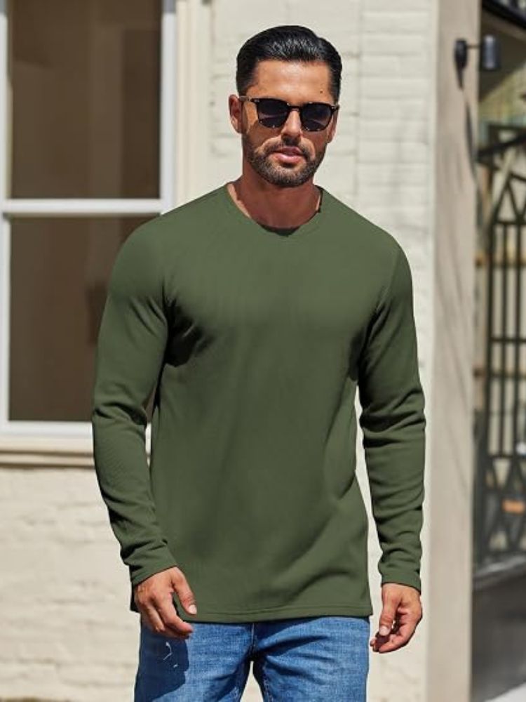Cloud-Soft Waffle Knit Long Sleeve Tee (US Only)