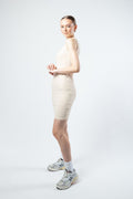 The Ribbed Tank Dress - Cream