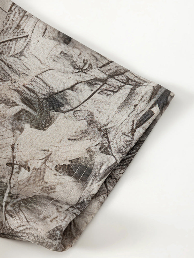 Men's Abstract Ink Print Shorts