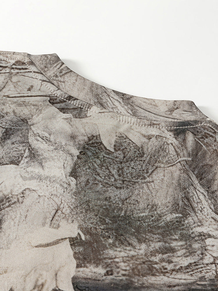 Men's Abstract Ink Print Shorts