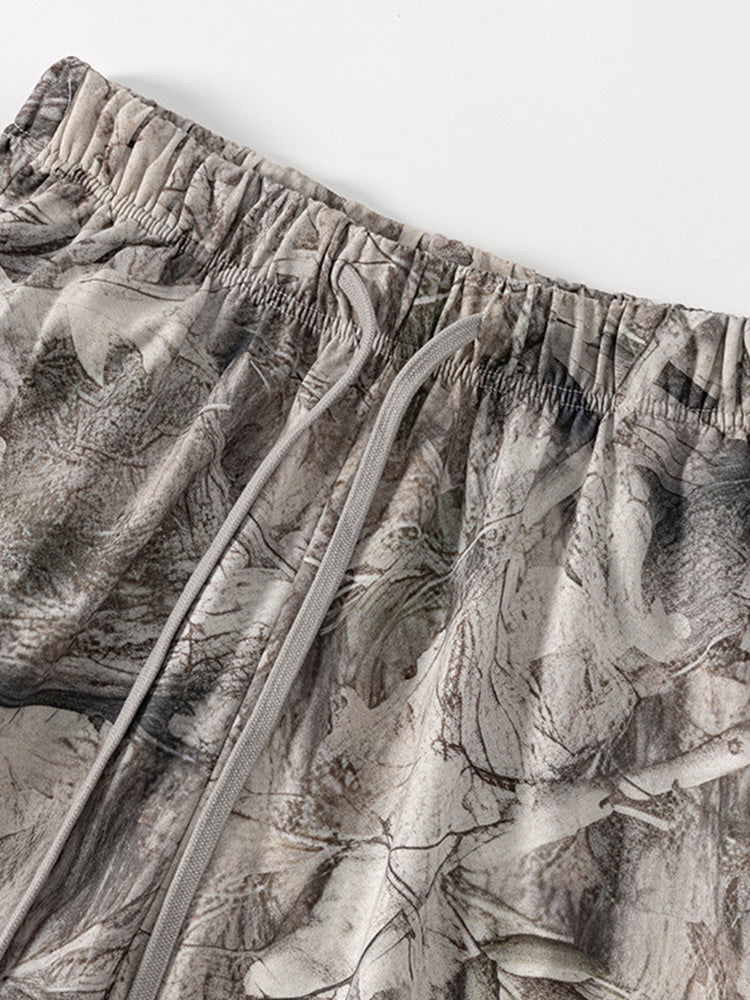 Men's Abstract Ink Print Shorts
