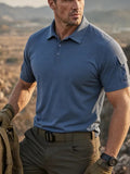 Standard Collar Stretch Woven Casual Outdoor Polo Shirt