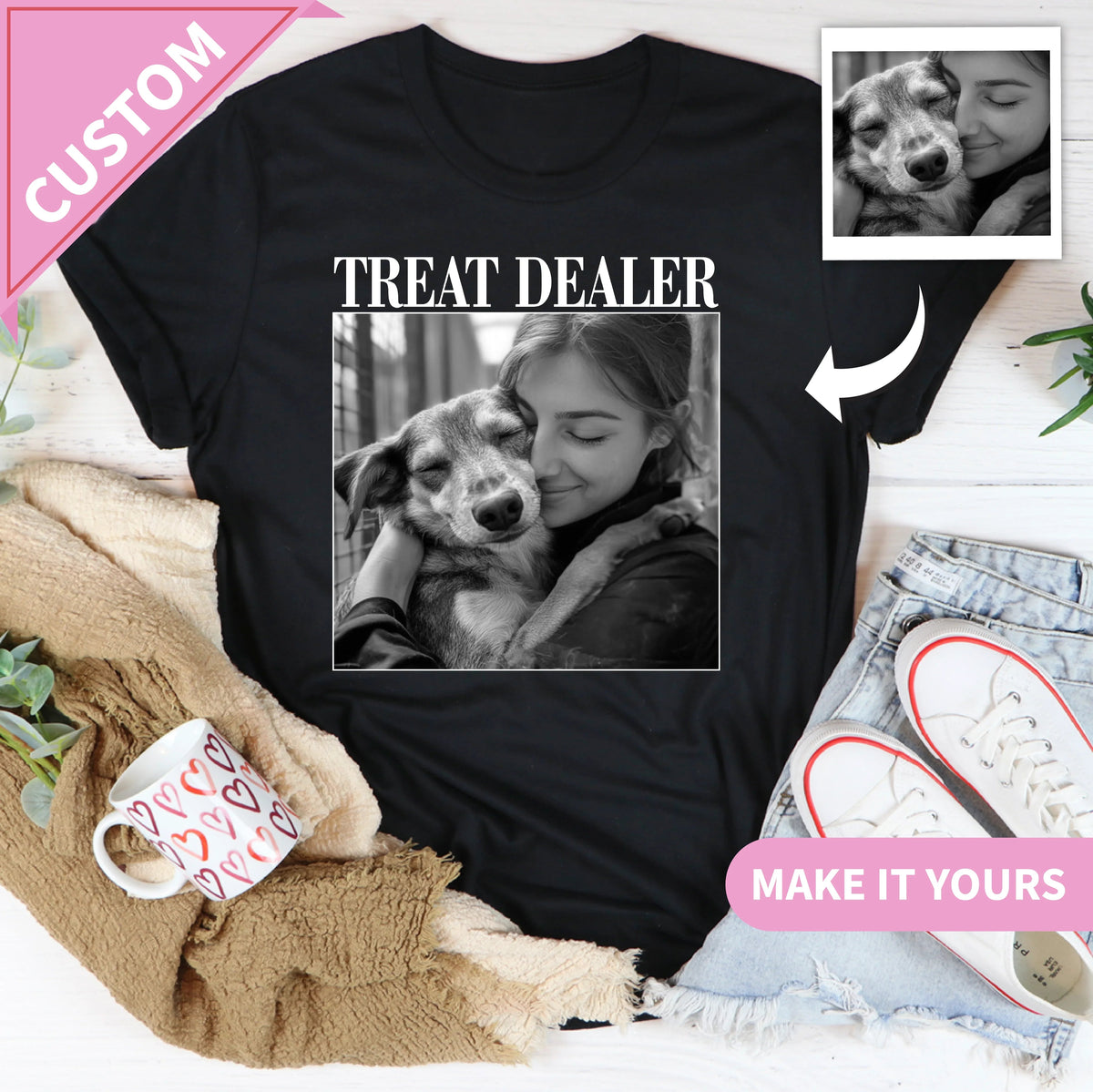 Custom Pet Photo Treat Dealer Dog Tee