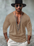 Stylish V-Neck Knit Jacquard Top