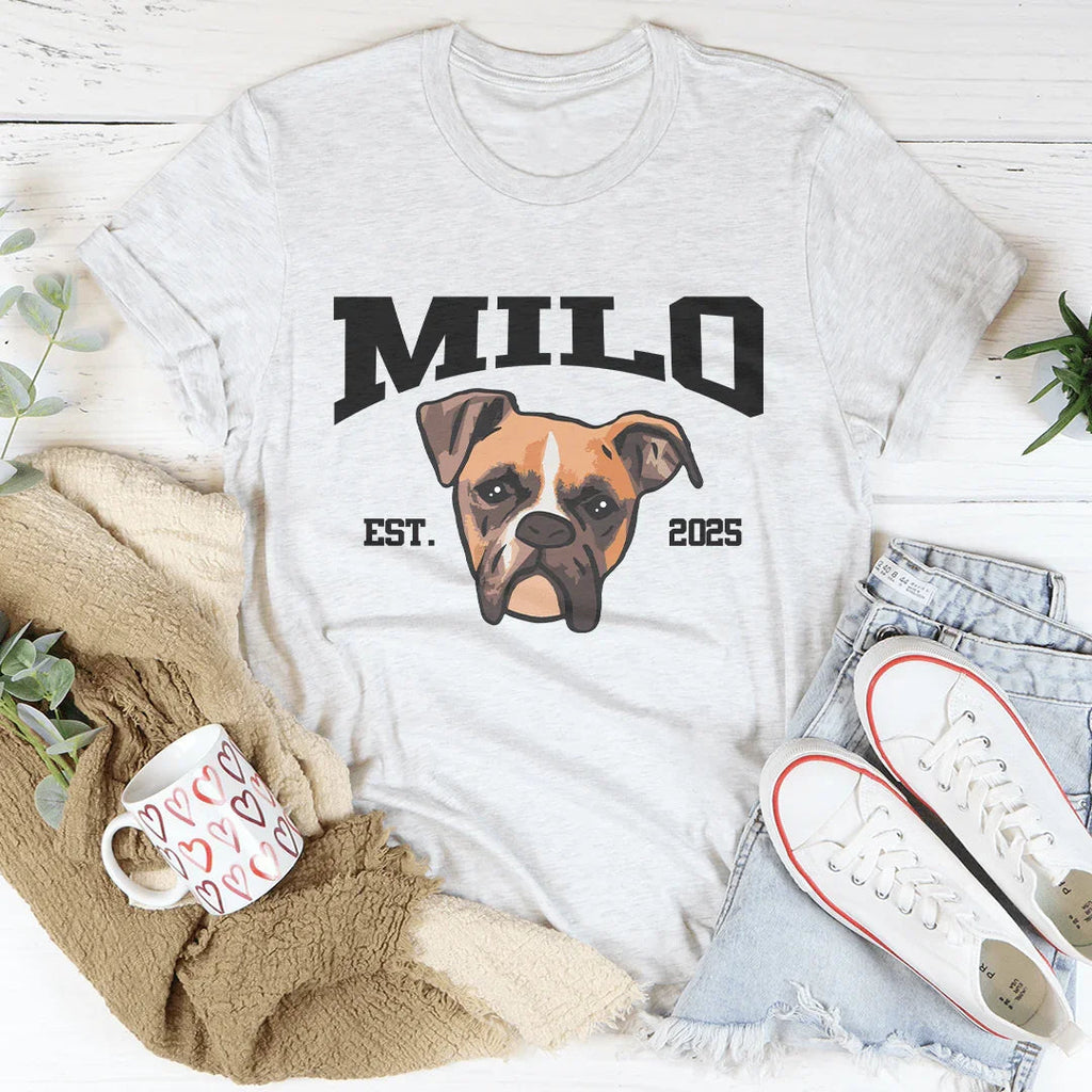 Personalized Dog Face Pet Lover Gift for Dog Moms Tee