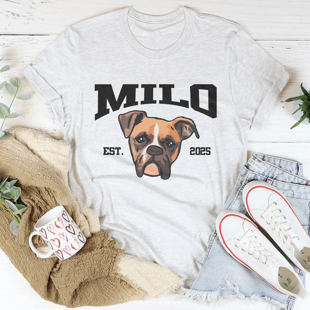 Personalized Dog Face Pet Lover Gift for Dog Moms Tee