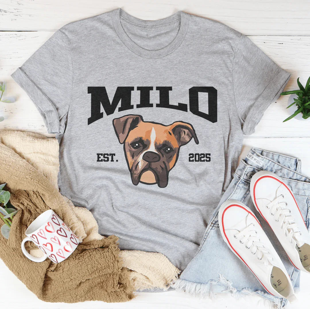 Personalized Dog Face Pet Lover Gift for Dog Moms Tee