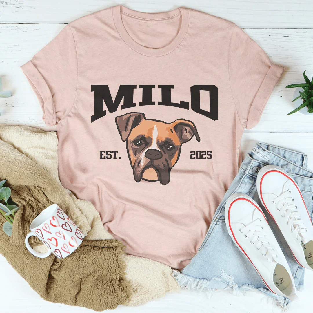 Personalized Dog Face Pet Lover Gift for Dog Moms Tee